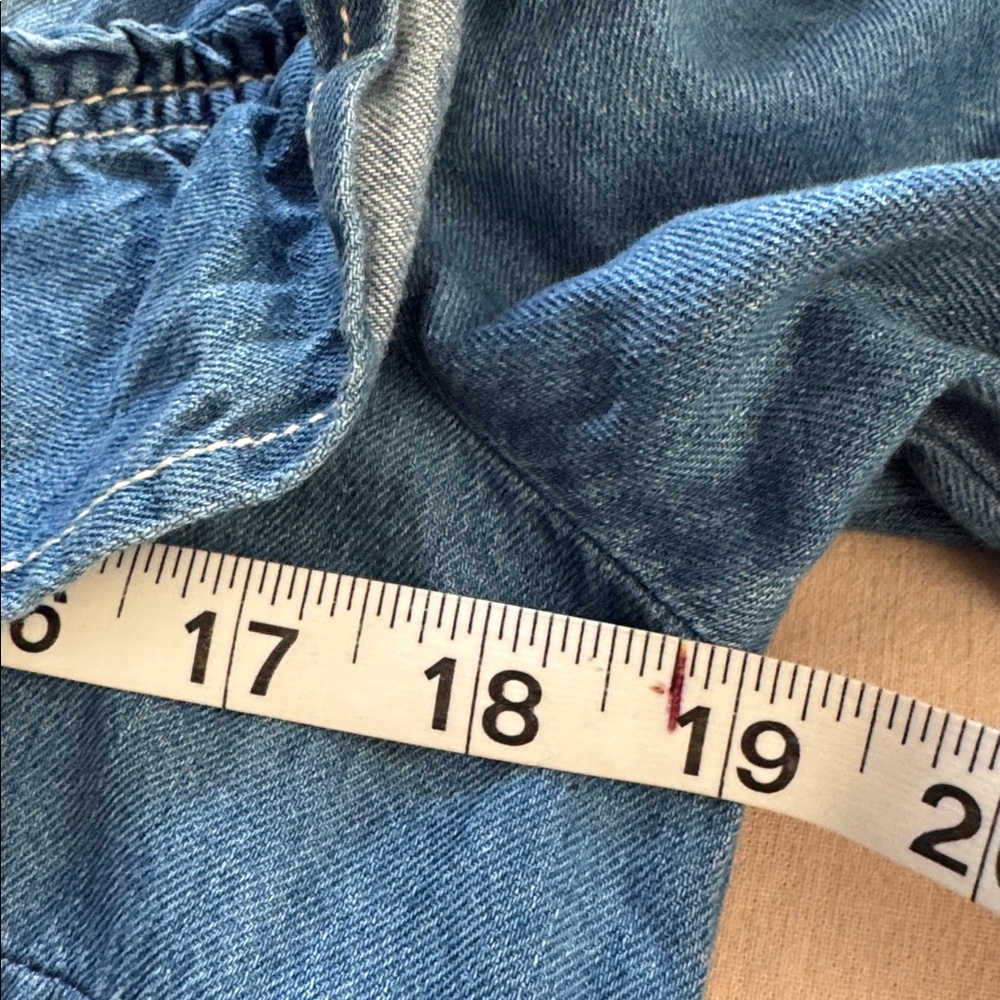 Pilcro Blue Button Down Shirt with Ruffle Detail - Picture 5 of 5